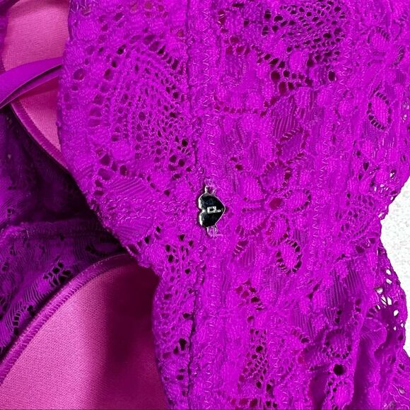 PINK Victoria Secret High Neck Eyelash Bralette Bra - Picture 8 of 10